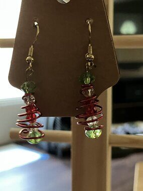 Handcrafted Christmas Tree Earrings